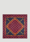 GUCCI GUCCI WOMEN HARNESS PRINT WOOL SCARF IN RED