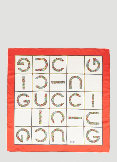 Gucci Women Mosaic Scarf In White