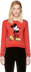 MARC JACOBS Red Shrunken Sequin Mickey Mouse Sweatshirt