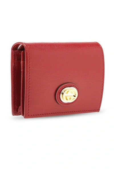 Gucci Women Red Gg Tri-fold Wallet