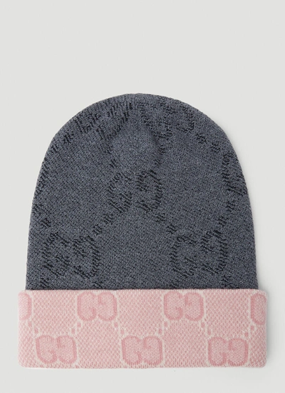 Gucci Reversible Gg Wool Hat In Grey