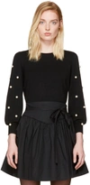 Marc Jacobs Faux Pearl-embellished Merino Wool And Cashmere-blend Sweater In Nero