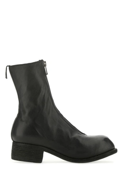 Guidi Front-zip Round-toe Boots In Black