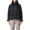 Herno Puffy Black Coat With Glossy Finish And High Collar In Black