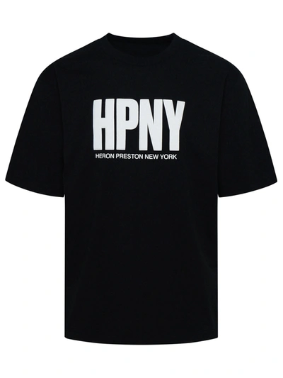 HERON PRESTON HERON PRESTON MAN HERON PRESTON BLACK COTTON T-SHIRT