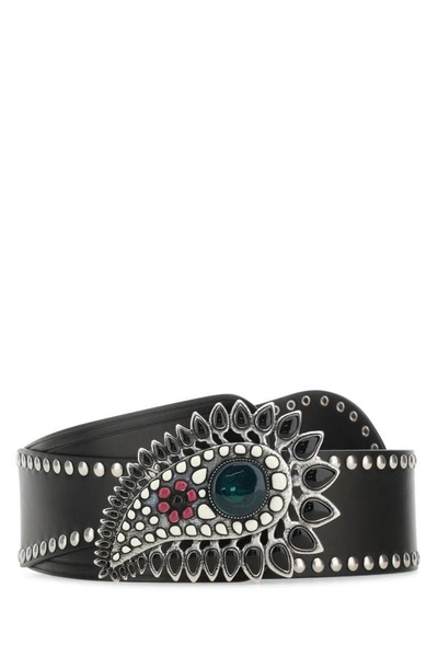 ISABEL MARANT ISABEL MARANT WOMEN BLACK LEATHER BELT