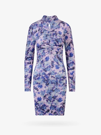 Isabel Marant Women Gram Velvet Floral Mini Dress In Purple