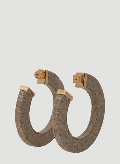 Jacquemus La Créole Line Hoop Earrings In Beige