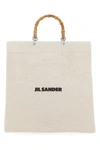 Jil Sander Man Sand Canvas Handbag In Brown