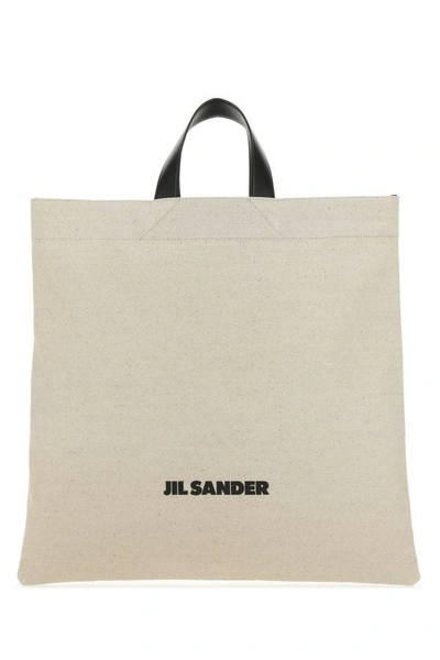 JIL SANDER JIL SANDER MEN SAND CANVAS HANDBAG