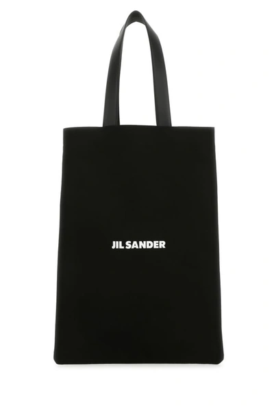 Jil Sander Woman Black Canvas Shopping Bag