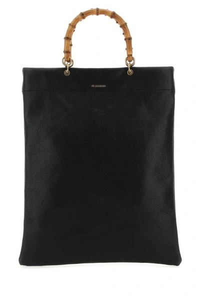 Jil Sander Black Leather Medium Shopping Bag