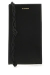 Jil Sander Women Black Leather Phone Case In Black