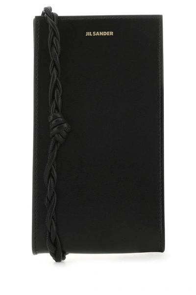 Jil Sander Woman Black Leather Phone Case