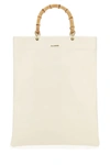 Jil Sander Crocodile-effect Leather Tote In White