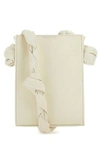 Jil Sander Tangle Mini Leather Shoulder Handbag With Silver-tone Hardware In White