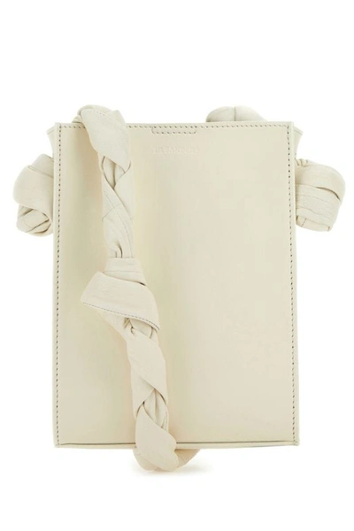 Jil Sander Woman Ivory Leather Tangle Shoulder Bag In White