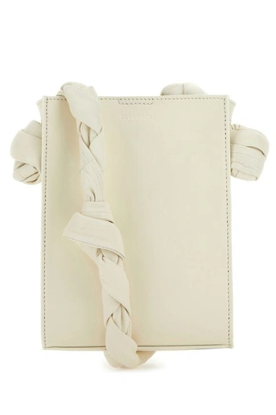 Jil Sander Ivory Leather Tangle Shoulder Bag In White
