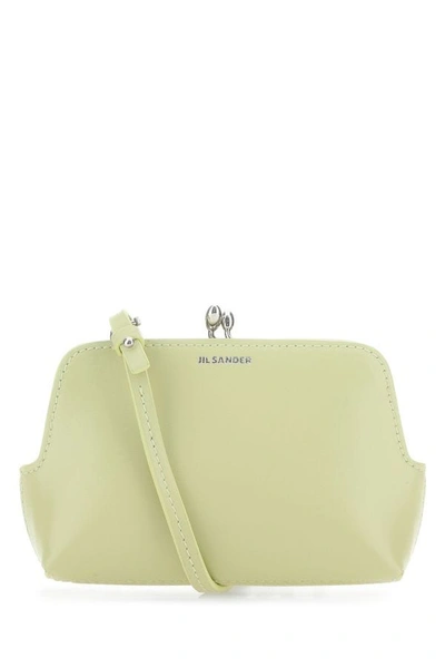 JIL SANDER JIL SANDER WOMEN PASTEL GREEN LEATHER MICRO GOJI CROSSBODY BAG