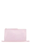 Jil Sander Pastel Pink Leather Medium Clutch In Pink