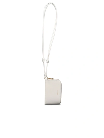 JIL SANDER JIL SANDER WOMAN JIL SANDER IVORY LEATHER CARDHOLDER