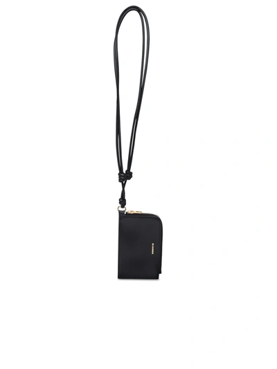 Jil Sander Woman Black Leather Card Holder