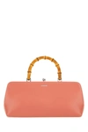 JIL SANDER JIL SANDER WOMAN SALMON LEATHER SMALL GOJI BAMBOO HANDBAG