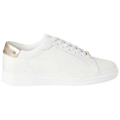 Jimmy Choo Womans Rome White Leather Sneakers