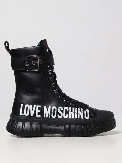 Love Moschino Flat Ankle Boots  Women In Black