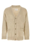 MAISON MARGIELA MAISON MARGIELA MAN BEIGE LINEN OVERSIZE CARDIGAN