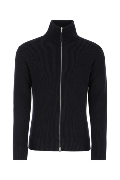 Maison Margiela Man Midnight Blue Cotton Blend Cardigan