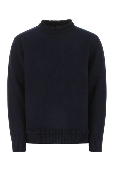 Maison Margiela Man Navy Blue Wool Blend Sweater
