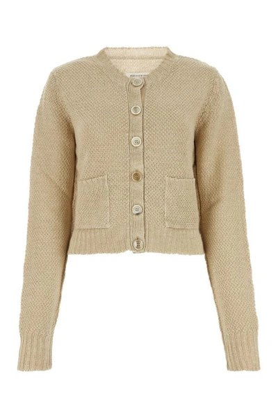 Maison Margiela Woman Beige Hemp Cardigan In Brown