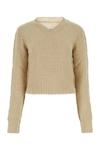 Maison Margiela Beige Hemp Sweater In Brown