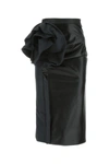 Maison Margiela Ladies Black Floral-detail Midi Skirt In Black