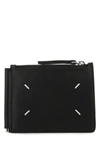 Maison Margiela Black Leather Card Holder In Black