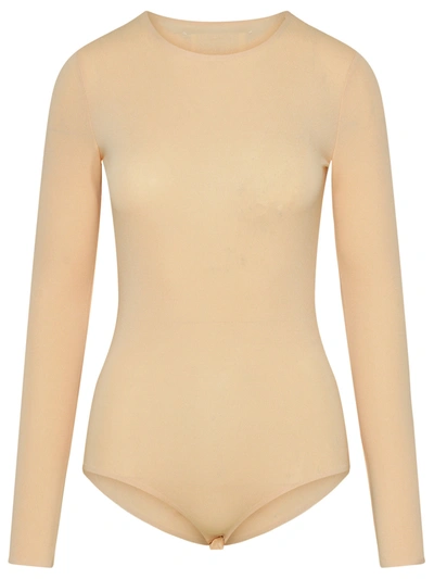 Maison Margiela Nude Viscose Blend Bodysuit Women In Pink