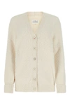 MAISON MARGIELA MAISON MARGIELA WOMAN IVORY COTTON BLEND OVERSIZE CARDIGAN