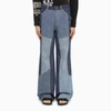 Marine Serre Patchwork Wide-leg Jeans In Blue