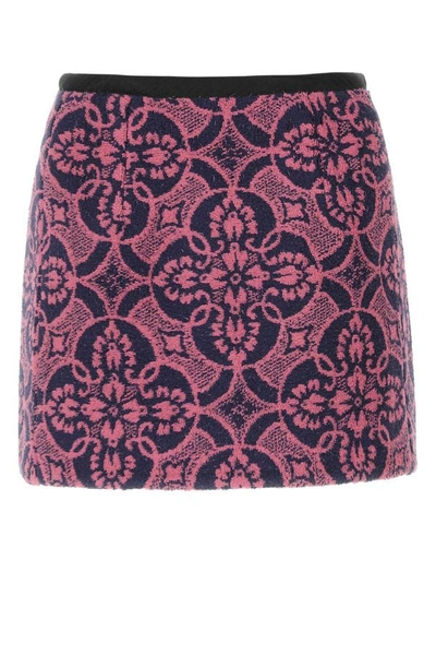 MARINE SERRE MARINE SERRE WOMEN EMBROIDERED COTTON AND POLYESTER MINI SKIRT