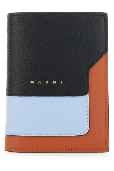 Marni Colour Block Bifold Wallet In Multicoloured