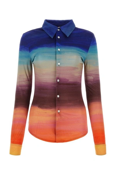 Marni Multicoloured Viscose Jersey Shirt With Dark Side Of The Moon Print
