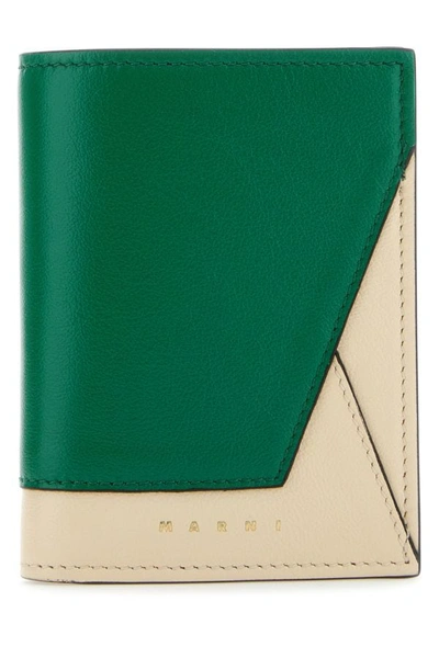 Marni Woman Two-tone Leather Wallet In Multicolor