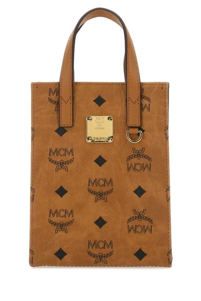 Mcm Coated Fabric Printed Handbag In Multicolor