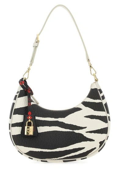 Mcm Woman Printed Canvas Mini Aren Shoulder Bag In Multicolor