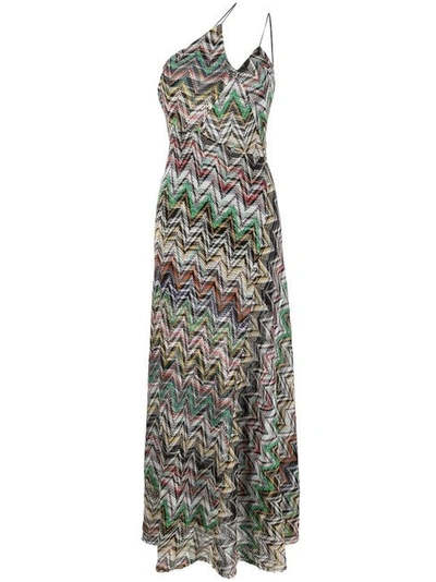 Missoni Women Multicolor Cotton With Iconic Embroidery Casual Maxi Dress In Black