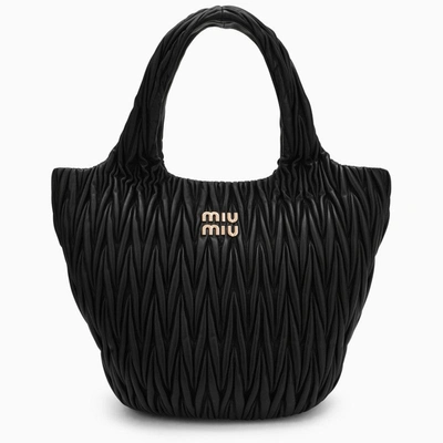 Miu Miu Miu Wander Shopping Bag Black Matelasse Women In F Nero