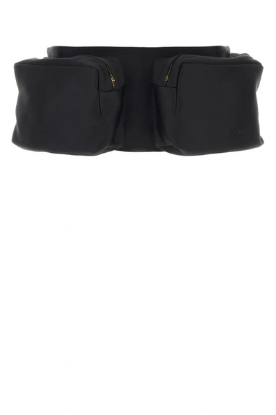 Miu Miu Logo Detailed Radzimir Peplum Belt In Black