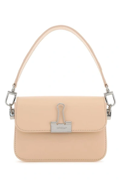 Off-white Off White Woman Light Pink Leather Small Plain Binder Handbag