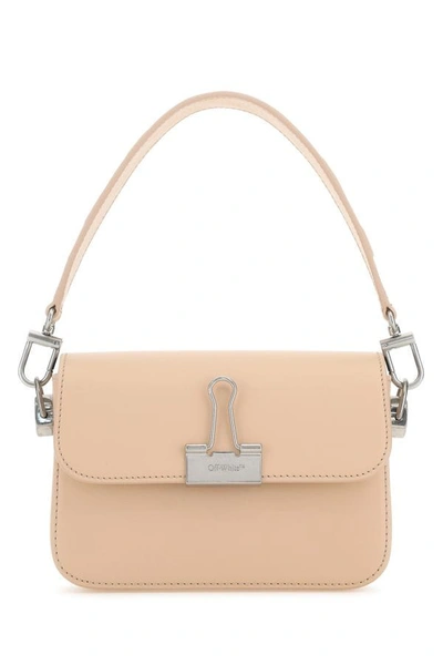 Off-white Off White Women Light Pink Leather Small Plain Binder Handbag